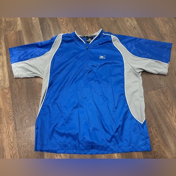 Mizuno Teamwear Batting Jersey Shirt Wind Water Protection Blue Gray Size Large - Picture 2 of 9
